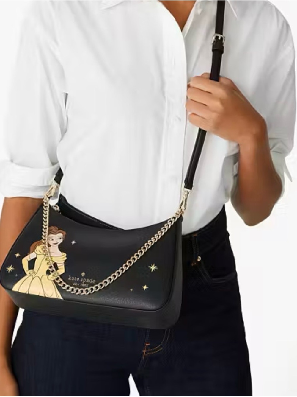 Kate Spade x Disney Black Belle Chain Convertible Crossbody Bag *NWT - Picture 2 of 12